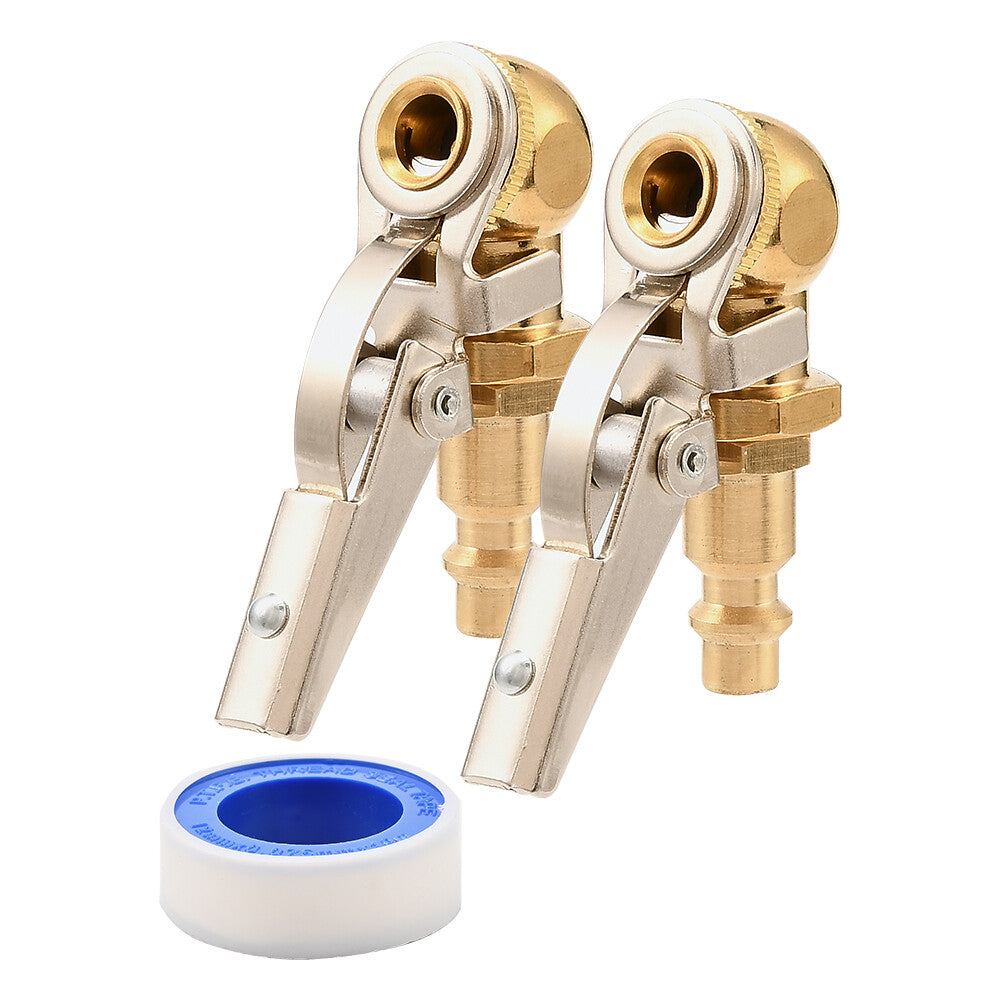 Clip-On Air Chuck,2x 1/4 FNPT Locking Inflator Nozzle with Quick Connect