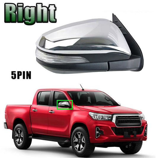 Right Side Door Mirror Rearview W/Turn Signal 5PIN for Toyota Hilux 2015-2020