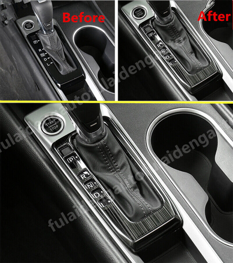 for Nissan Altima 2019-2022 Stainless Black Titanium Gear Shift Panel Cover Trim