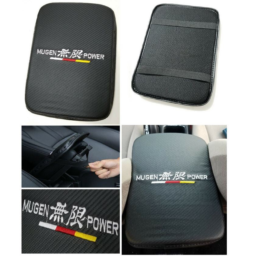 Car center armrest cushion for seat belt cover headrest Mugen carbon for Honda