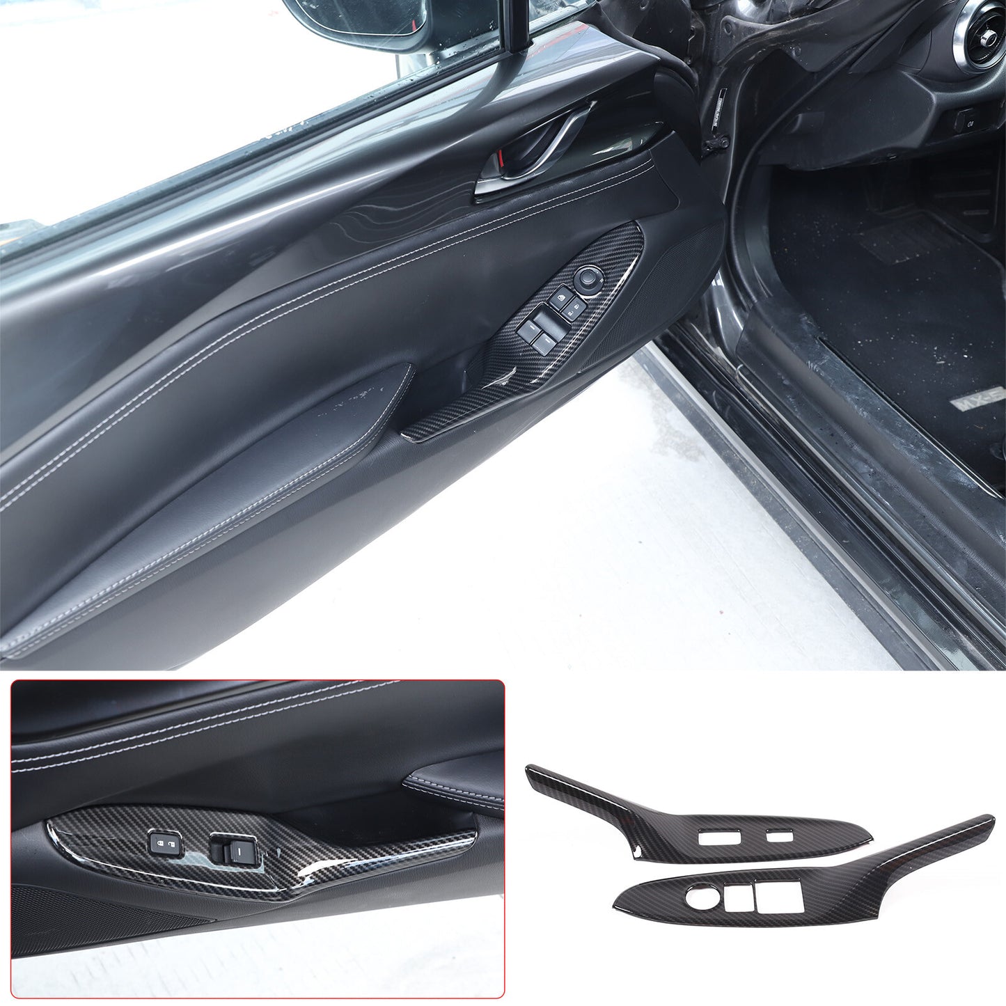 ABS glossy black rearview mirror deflector for Corvette C8 20-24