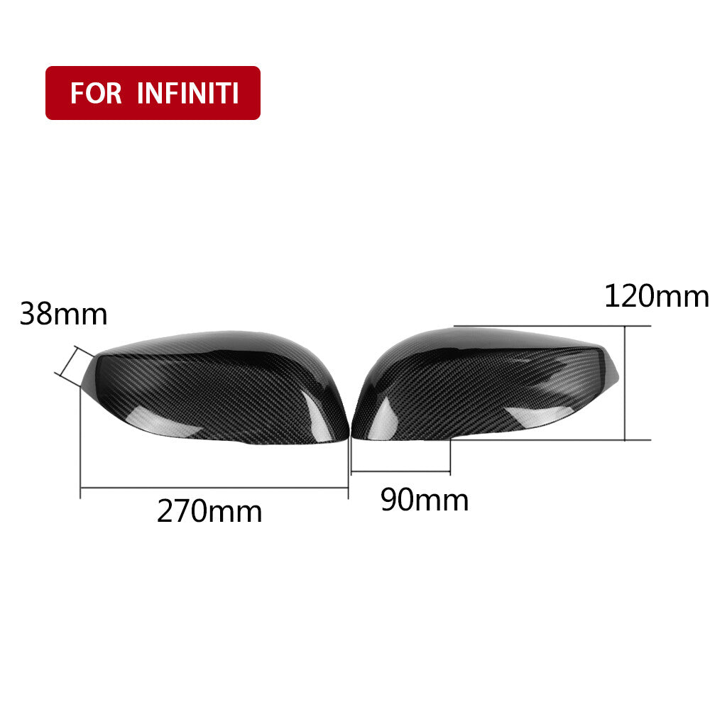 Carbon Fiber Replace Side Rearview Mirror Cover for Infiniti Q50 Q70 Q60 2014-20