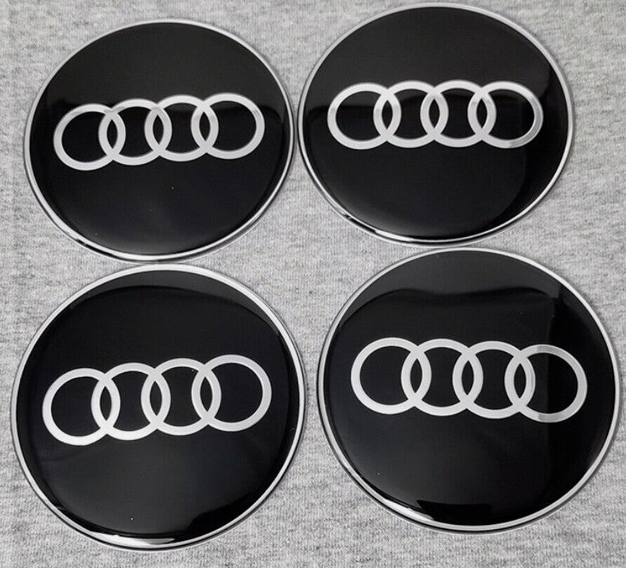 1-pack of logo badge stickers for Quattro side fenders and rear badges, black and red, for Audi .