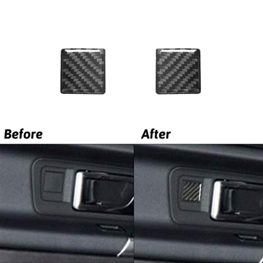 2x Carbon Fiber Front Door Handle Trim for Land Rover Discovery Sport 2015-19