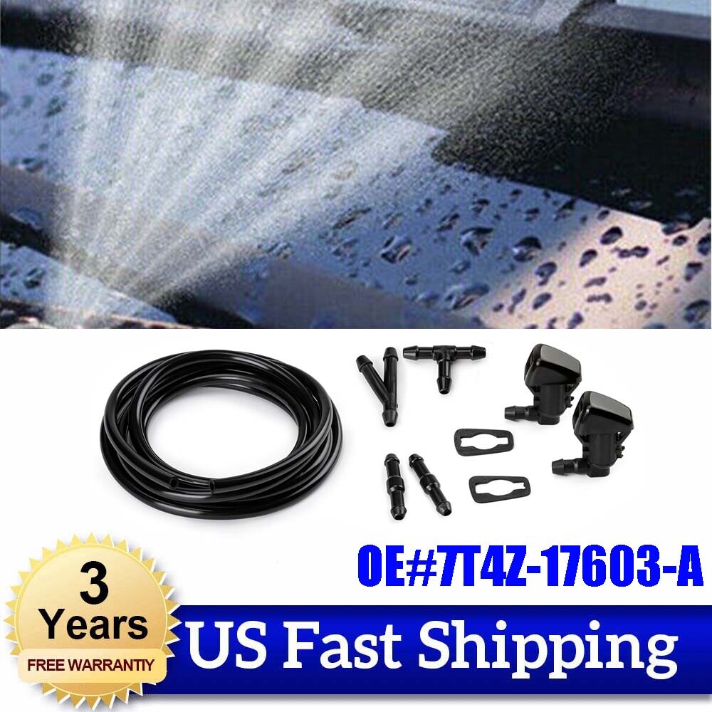 2-Piece Front Cover Sprayer Windshield Washer Sprayer Nozzle for Ford Focus Edge for Lincoln MKX