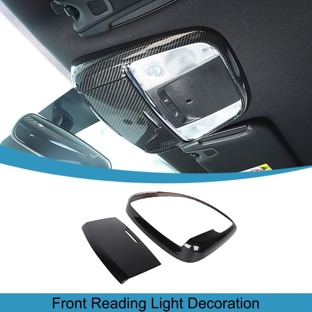 Carbon Fiber Front Reading Light Cover Trim for Dodge Charger/Durango/300C 2011+