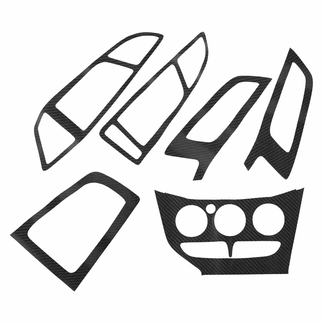 6pcs 3D Console Air Vent Trim Gear Shift Panel Sticker Cover Fit for Ford Focus