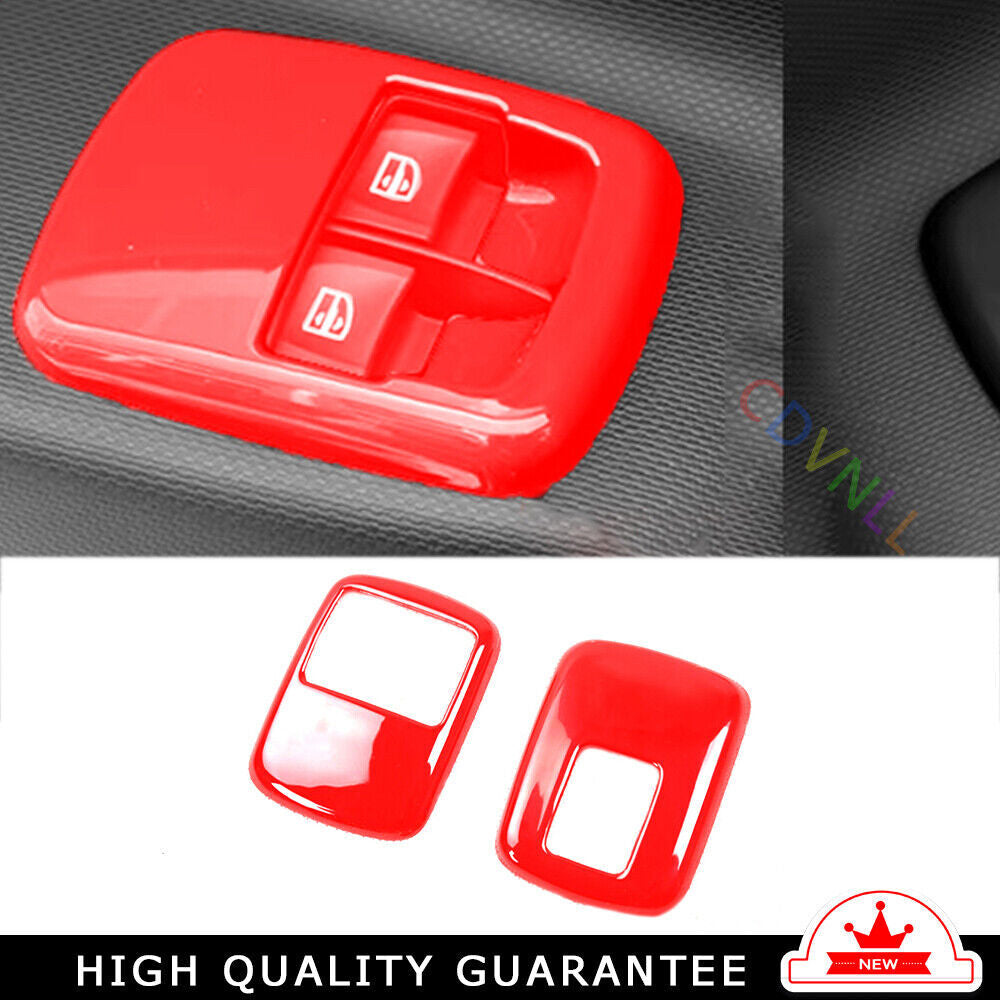 Glass Window Lifting Lock Panel Trim 2 for Mercedes-Benz for SMART 15-18 Bright Red