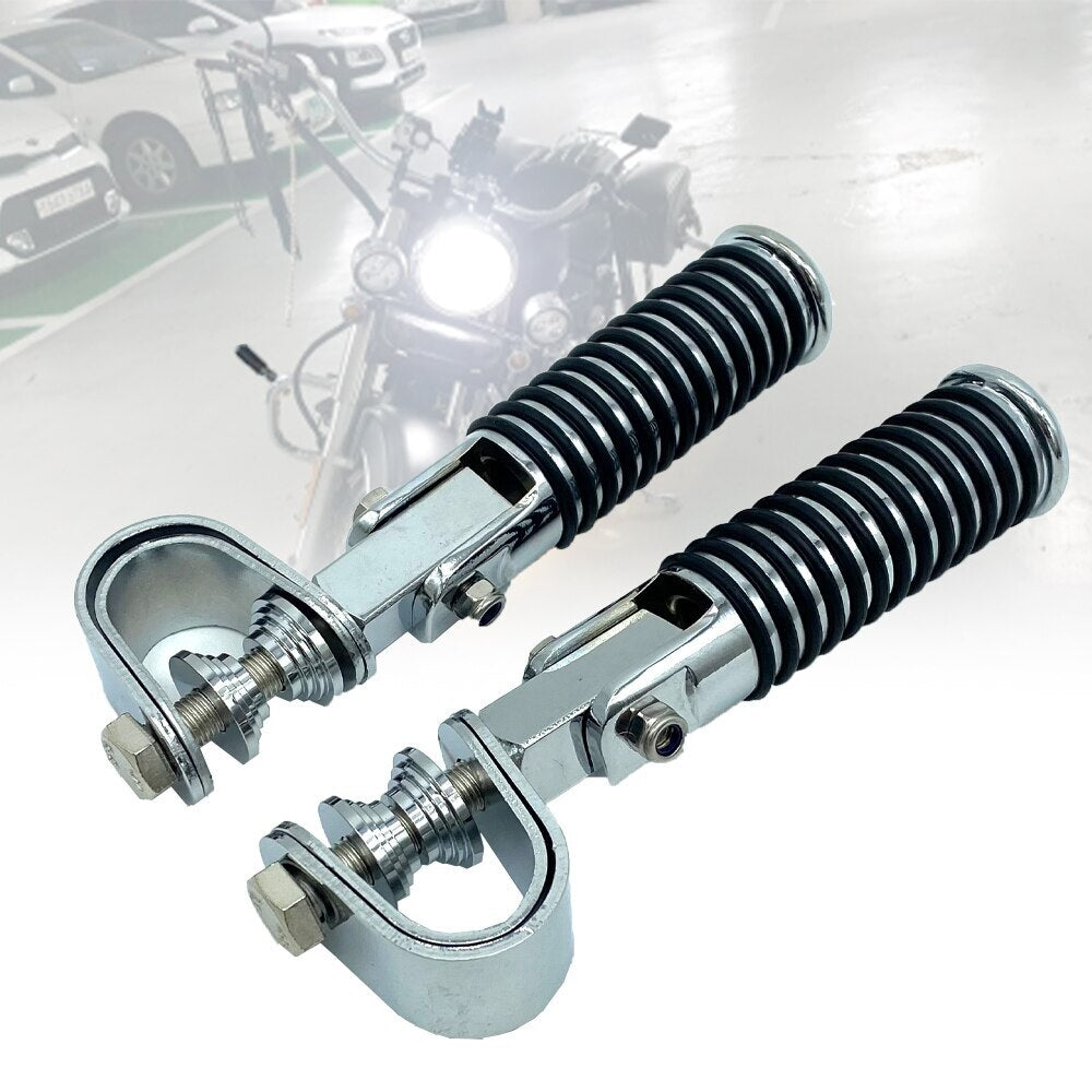 7/8 - 1 Folding Adjustable Universal Footpeg Footrest w/Mount Clamp for Harley