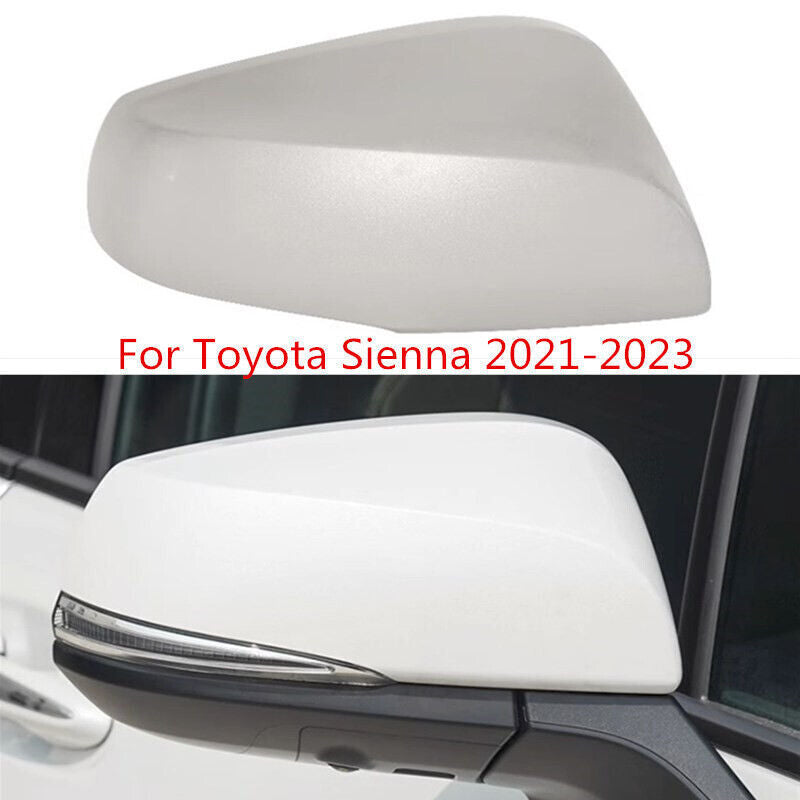 Pearl White RH Rearview Side Wing Mirror Shell Cover Cap for Toyota for Sienna 21-23