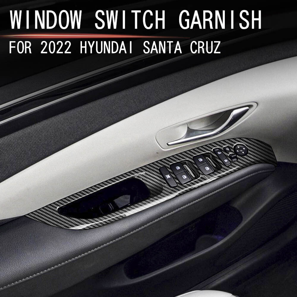 4-Piece Carbon Fiber Window Lift Panel Switch Cover Trim for Modern Santa Cruz 2022