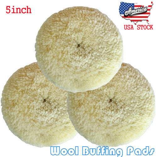 5-inch hook and loop 100% natural wool soft polishing pad polished wool shock absorber