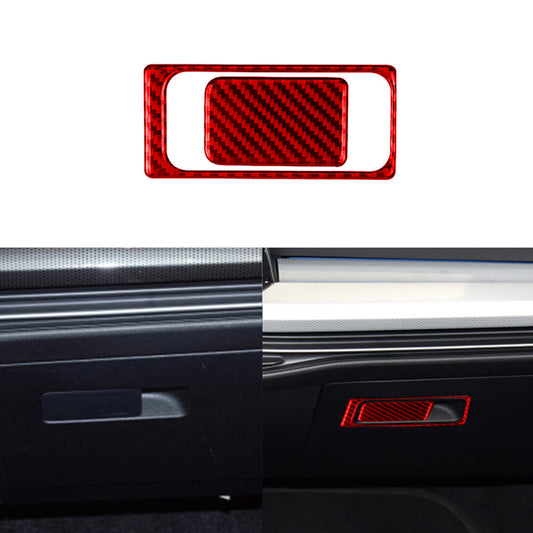 Red Glove Box Button Handle Panel Carbon Fiber Trims for VW for Golf 8 MK8 GTI 2021