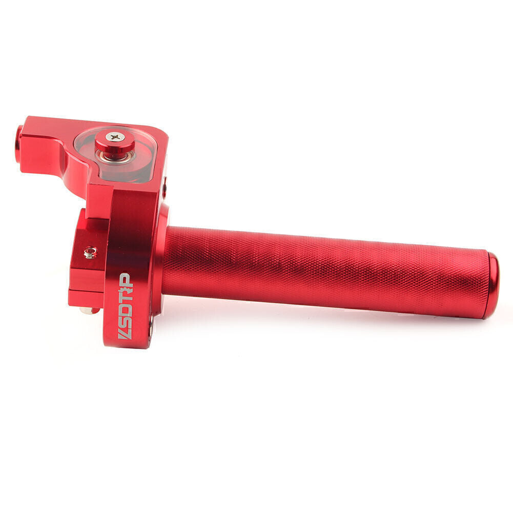 Red 7/8 Motor Handlebar CNC Hand Grip Twist Throttle Accelerator Universal
