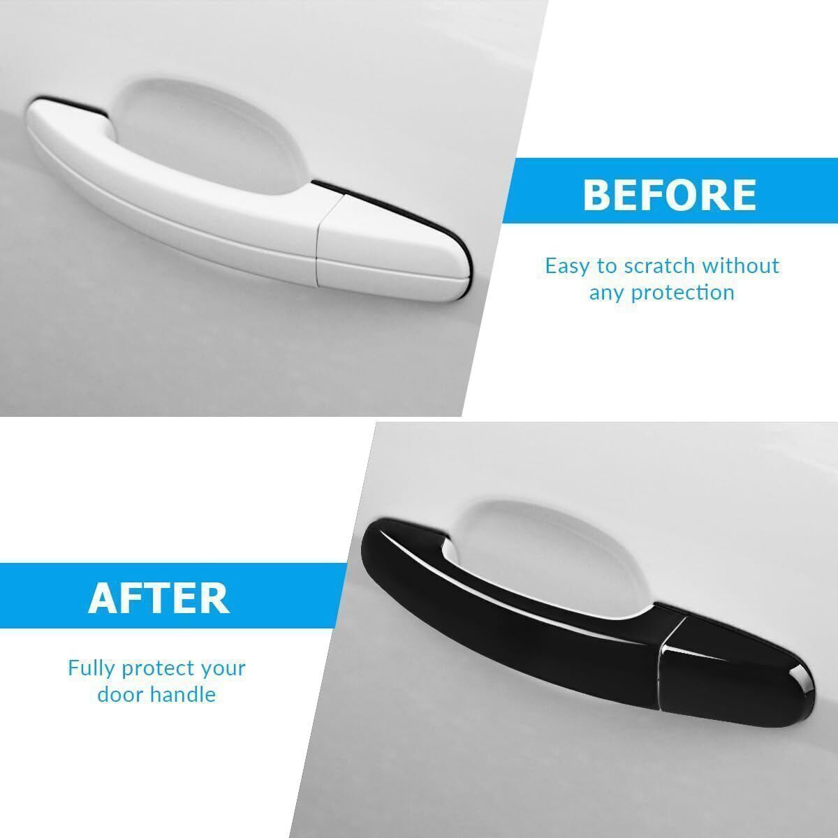 ABS for Ford 2024-25 Ranger Gloss Black Door Handle Cover Trim No for Smart Keyhole