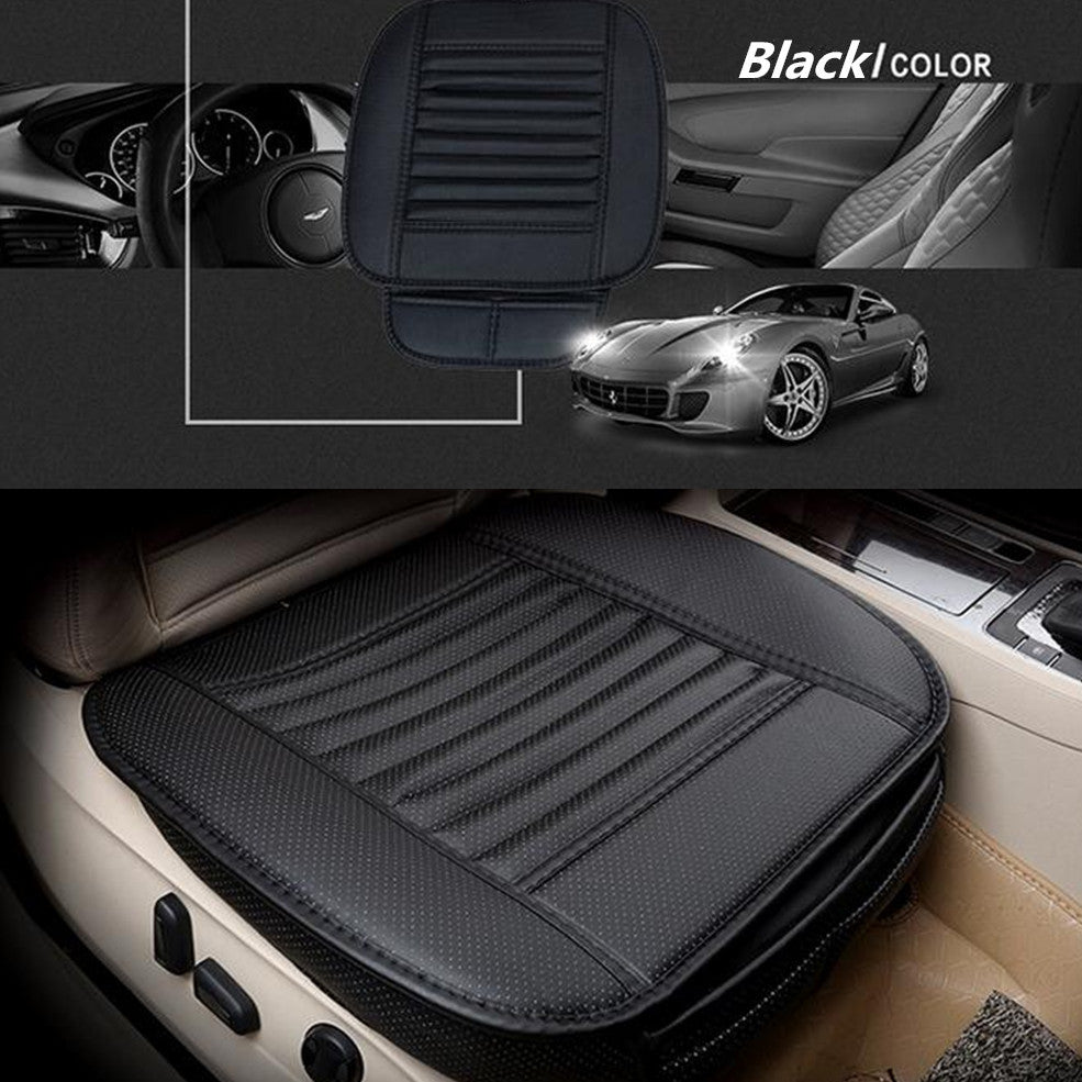Black Bamboo charcoal PU Leather Car for Seat Surround Cover Breathable Cushion Pad