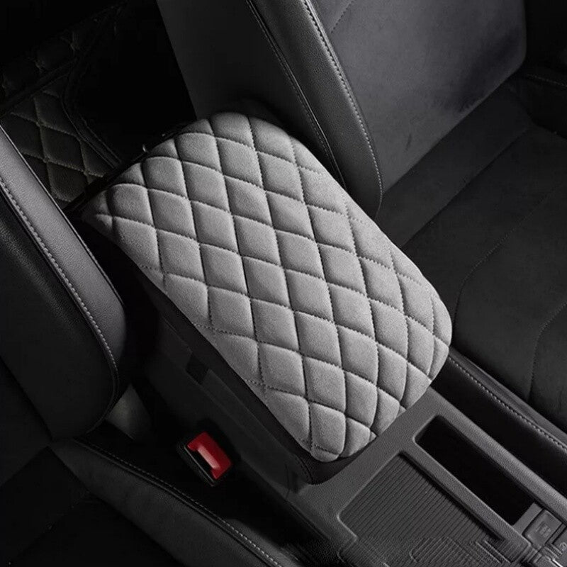Car Armrest Cushion Cover Center Console Memory Cotton Box Pad Protector Gray