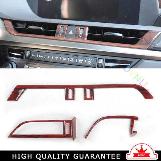 Car Middle Air Outlet Vent Cover Trim Inner Fit for Lexus for ES 2015-2017 Red Wood