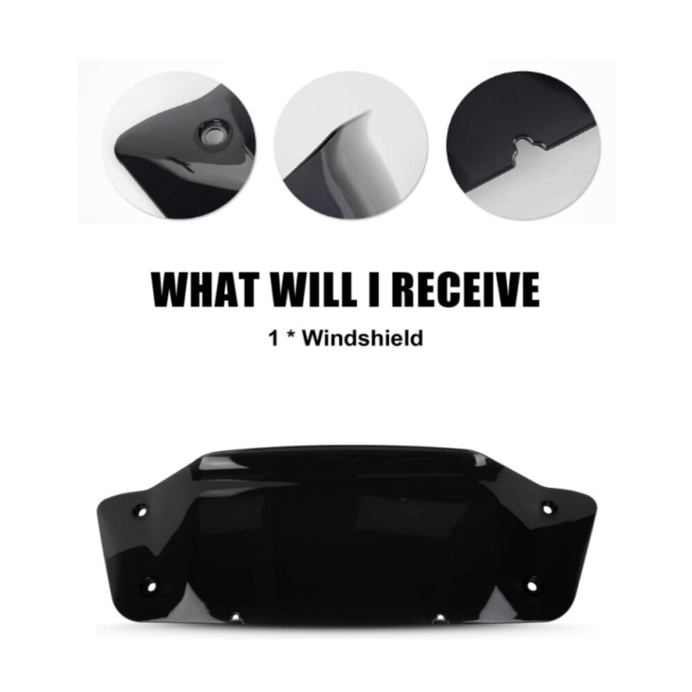 Black 7 Windshield Windscreen Visor for Harley CVO Street Glide FLHX/I 2024 -up