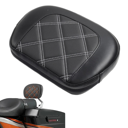 White Stitching Passenger Sissy Bar Backrest Pad for Harley Electra Road Glide