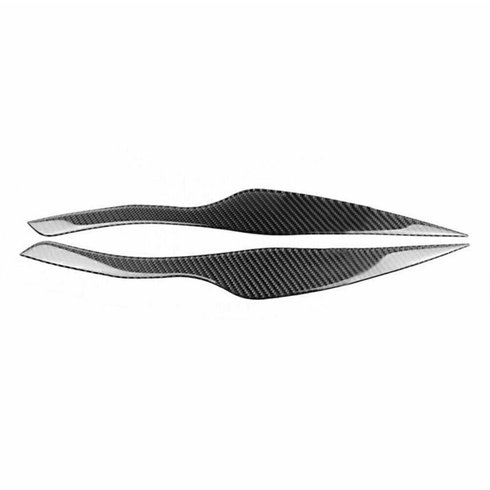 Carbon Fiber Headlight Eyelid Cover Eyebrow Trim Decal for BMW E90 E91 3 Series