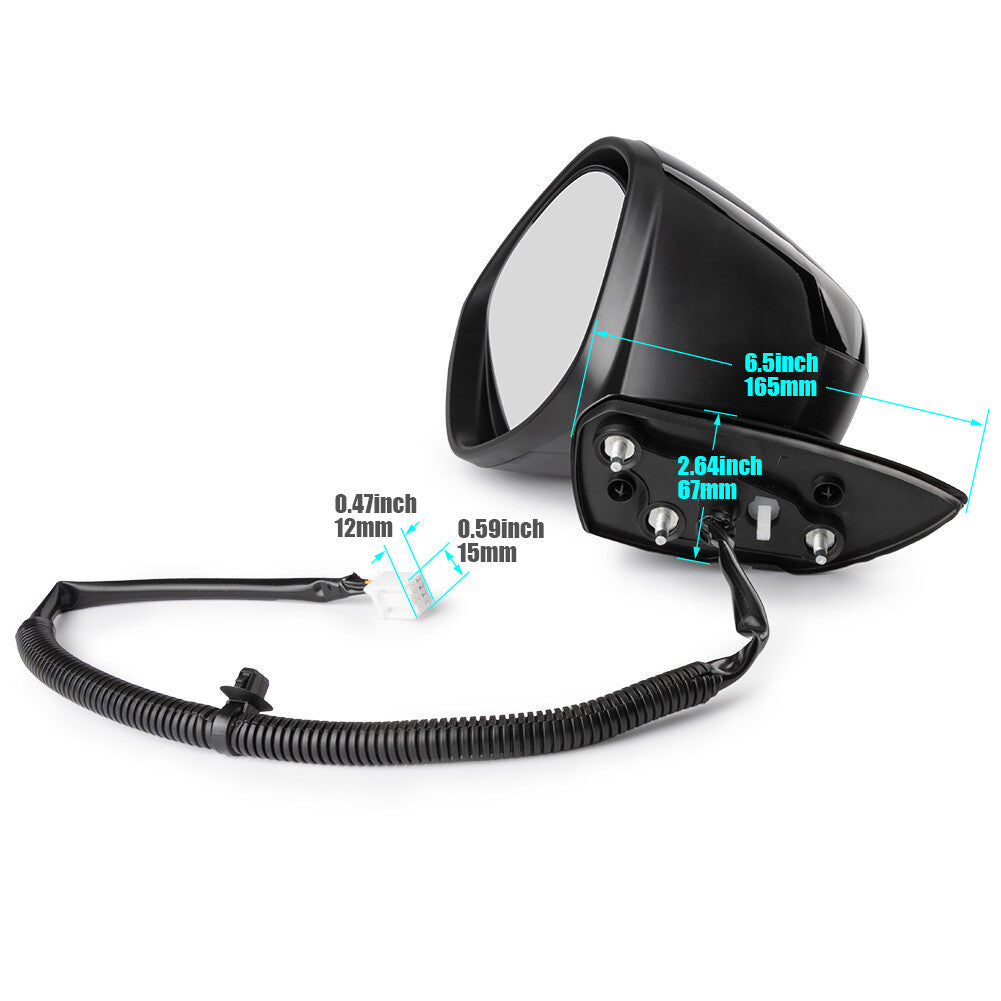 Fit for Honda for Civic 2022/2023, left-side power adjustment, black mirror finish, 3-pin connector, 76258T20A01