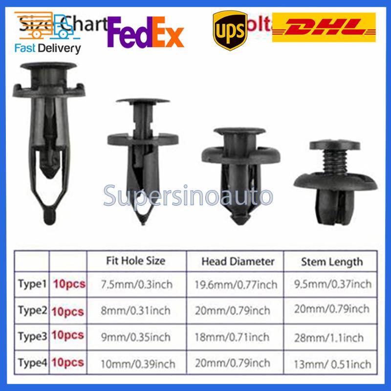 40PCS Clip Accessories Kit Car Push Retainer Pin Body Bumper Rivet Trim Moulding