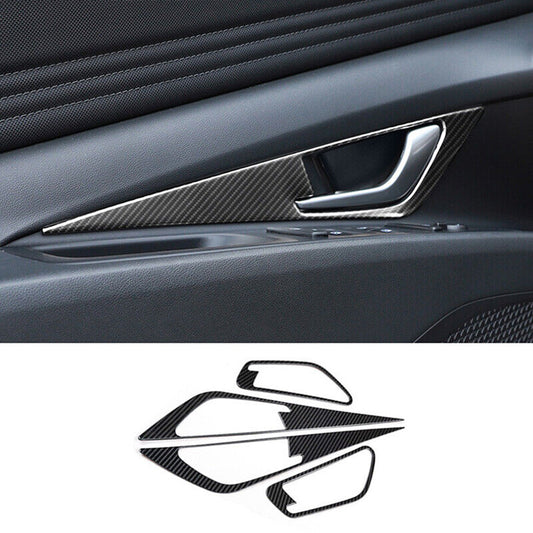 Carbon Fiber Steel Interior Door Handle Cover Trim for Hyundai for Elantra 2021-2023