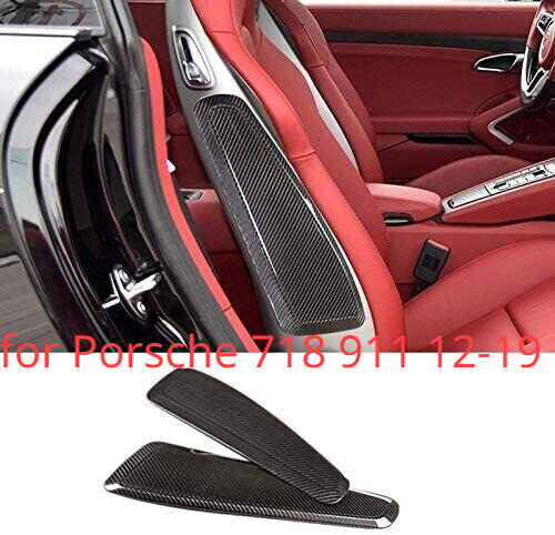 for Porsche 718 for 911 12-19 2X Carbon Fiber Interior for Seat Side Trim Panel Sticker