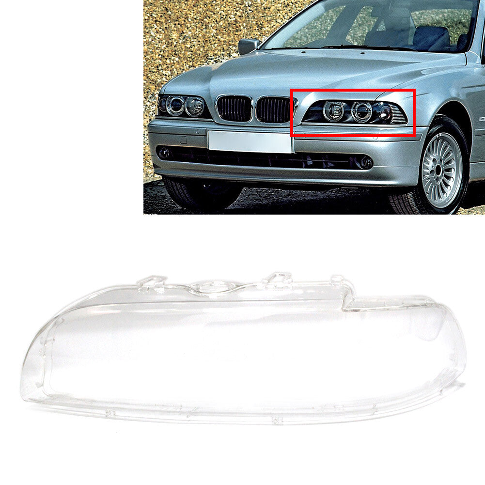 Front Headlight Replacement Lens Shell Cover for BMW 5 Series E39 2001-2003