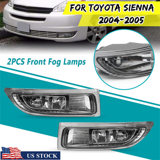 Car Front Fog Driving Lamp Light Clear Lens Left+Right for Toyota for Sienna 2004-05