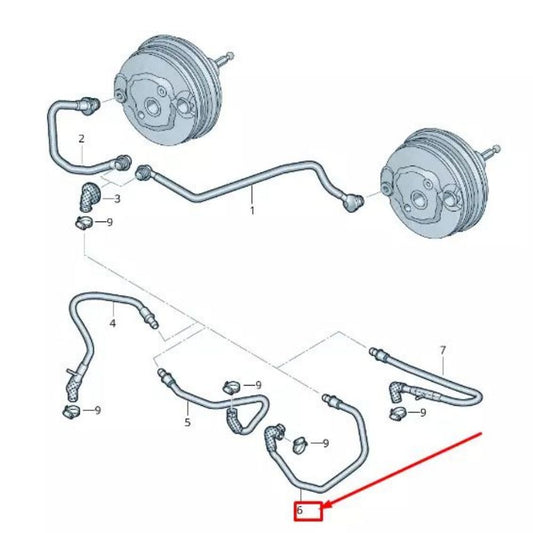 8K0611931CP Brake Servo Vacuum Pipe for Audi for A5 Sportback 8T 13
