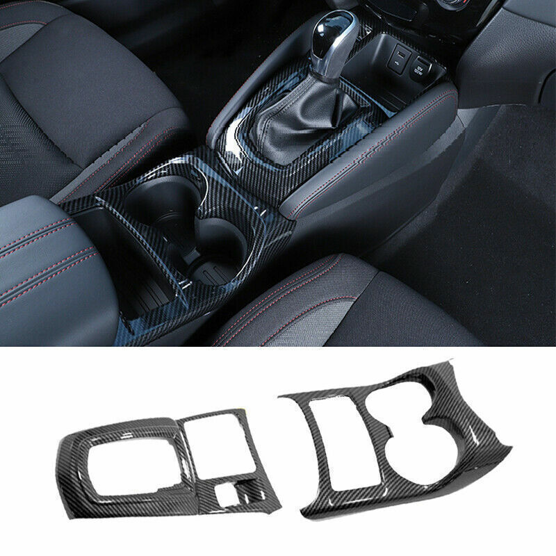 Carbon Fiber Look Gear Shift Box Panel Cover Trim for Nissan Rogue Sport 17-2022
