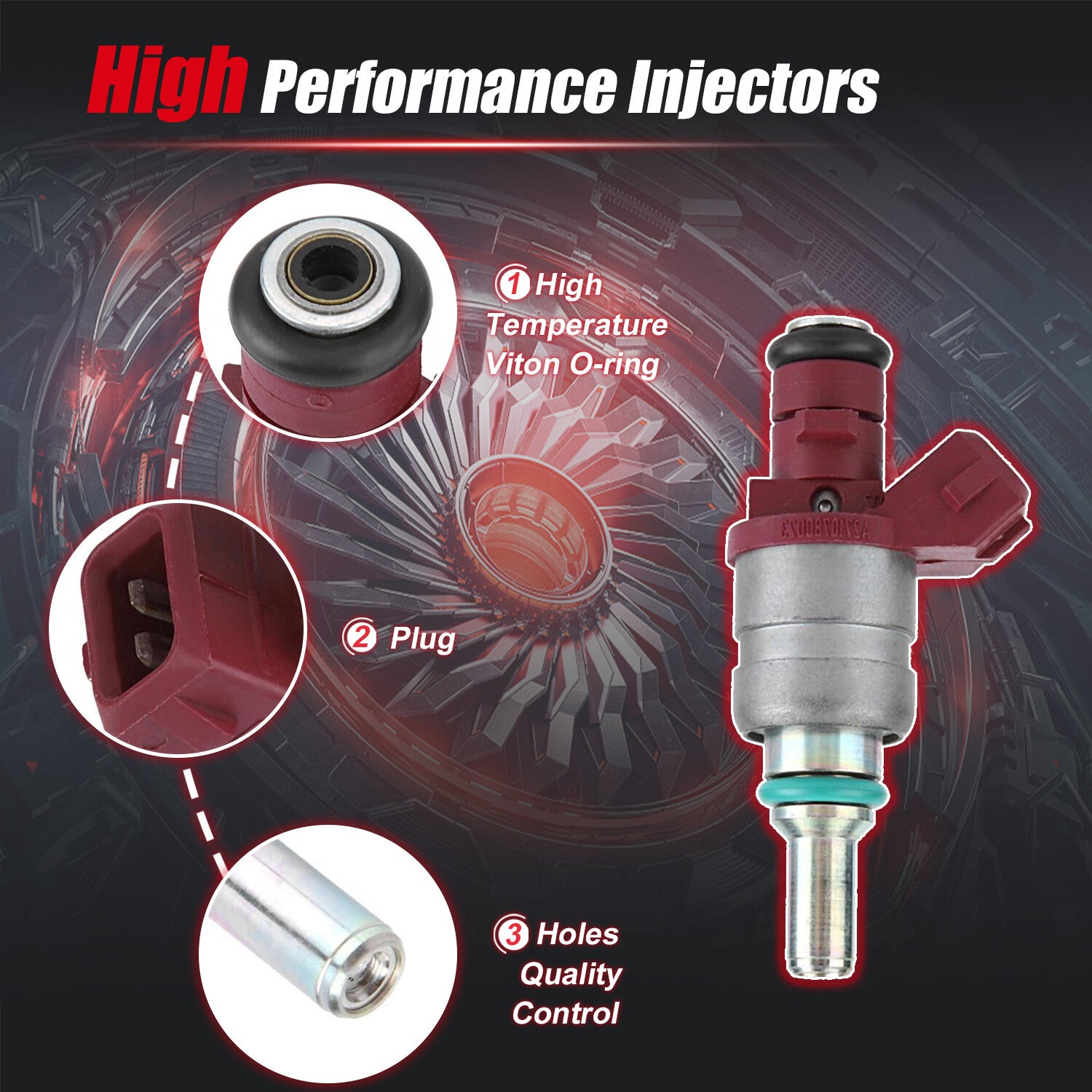 Four fuel injectors suitable for 03-05 for Mercedes-Benz W203 C230 Kompressor 1.8L A2710780023