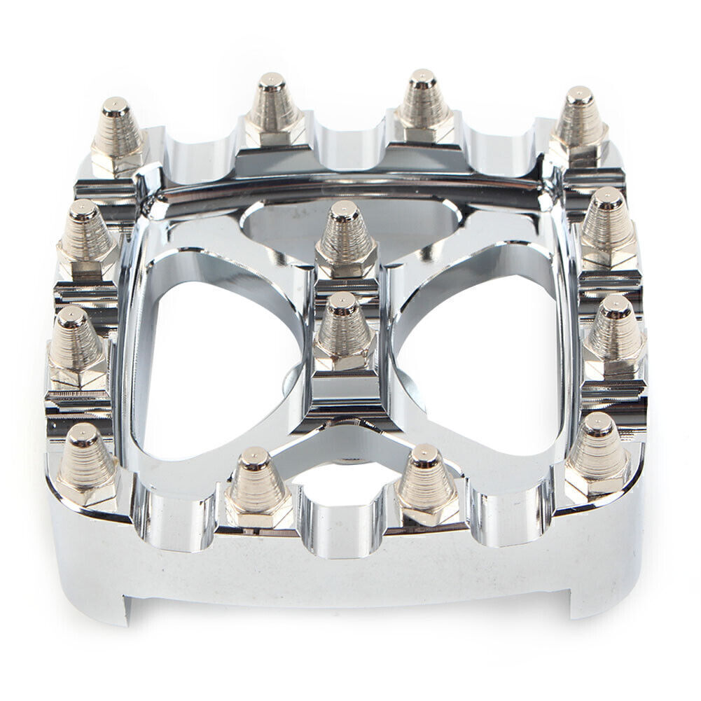 Fit for Harley Softail Dyna Iron 883 MX Style Brake Pedal Pad Cover Anti-Skid Chrome