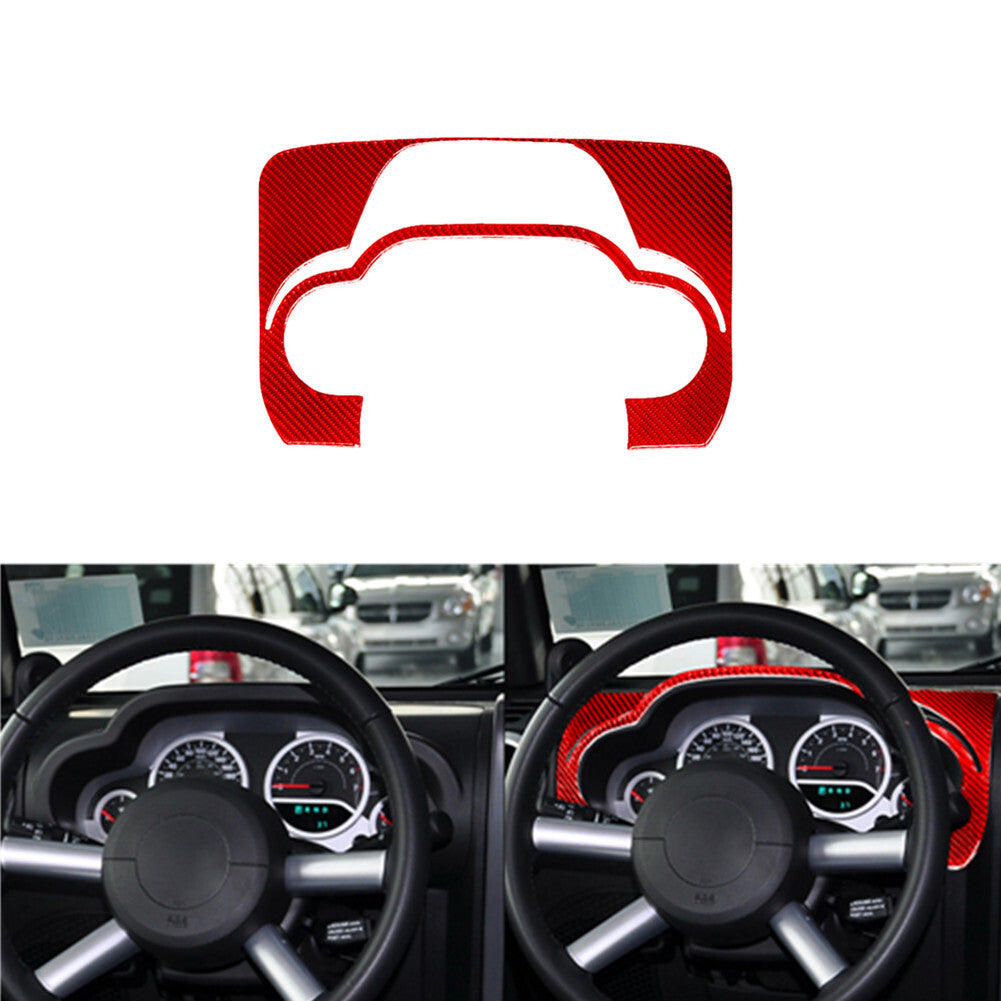 Red Carbon Fiber Interior Speedometer Frame Cover Trim for Jeep for Wrangler 2007-10