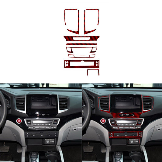 10X Red Carbon Fiber Center Console Cover Trim for Honda Ridgeline 2017-2020 A