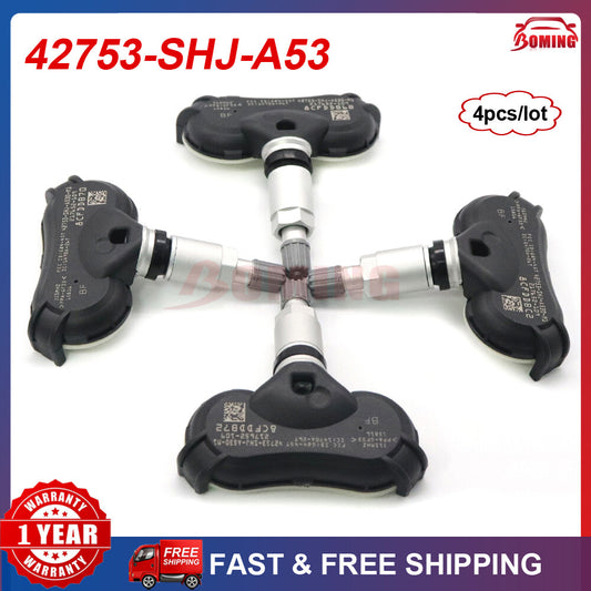 Four new TPMS tire pressure sensors for Honda Ridgeline Pilot Odyssey 42753-SHJ-A53