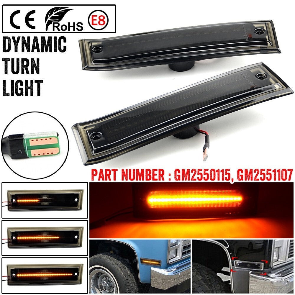 LED Dynamic Side Marker Light Turn Signal Lamp For 1981-1991 for Chevrolet for GMC for Yukon