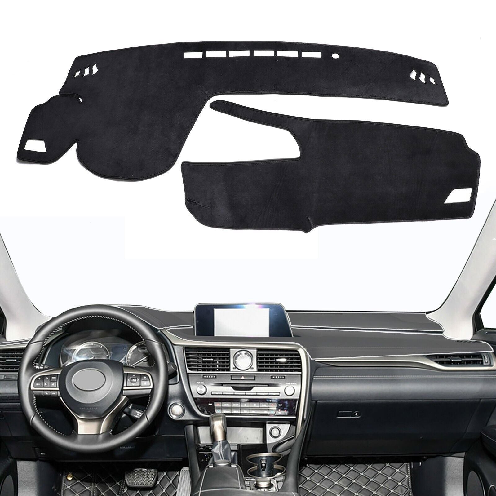 for Lexus RX350 450H 16-2019 Black Dashboard Dash Mat DashMat Sun Cover Pad Trim