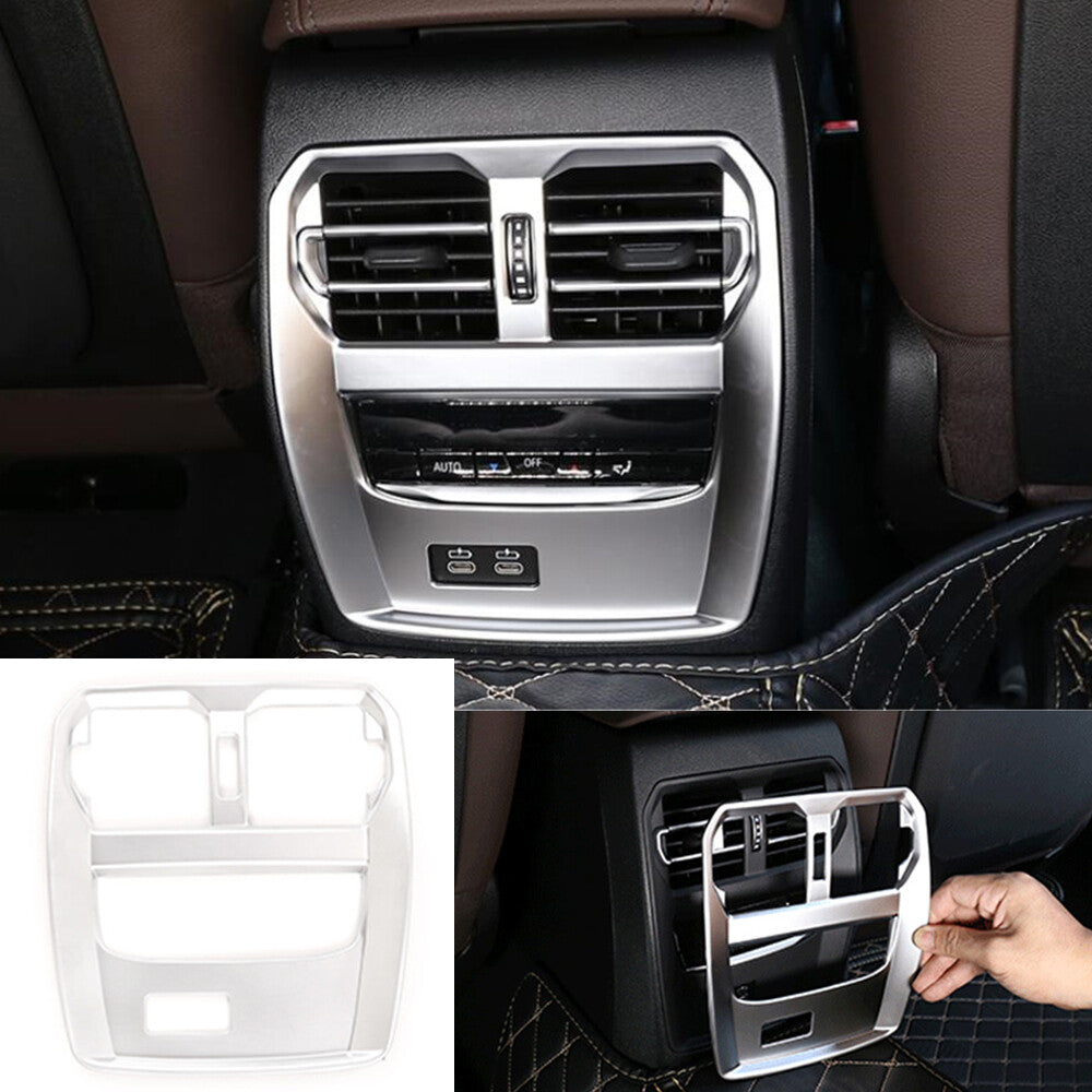 Silver ABS Rear Air Outlet Vent Panel Cover Fit for BMW 3 Series G20 G28 2020-22