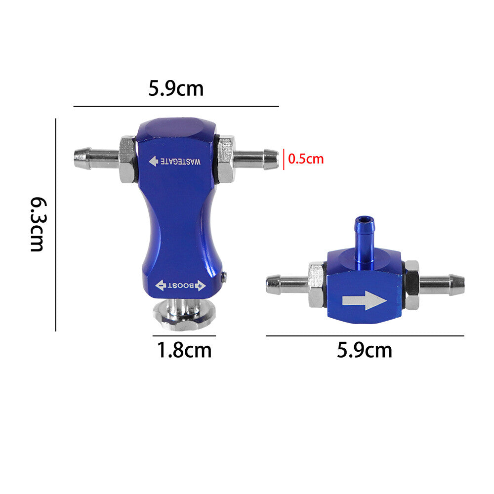 Car Turbo Boost Controller Adjustable Tee Manual Turbo Tee Bleed Valve Blue