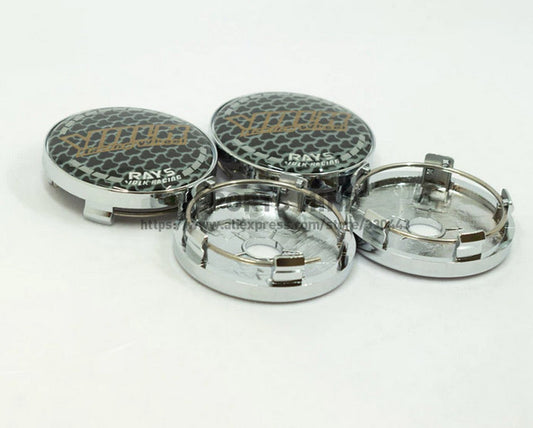 4x60mm Volk Racing Badge Wheel Center Cap Hub Cap Edge Cap Badge Chrome Plating