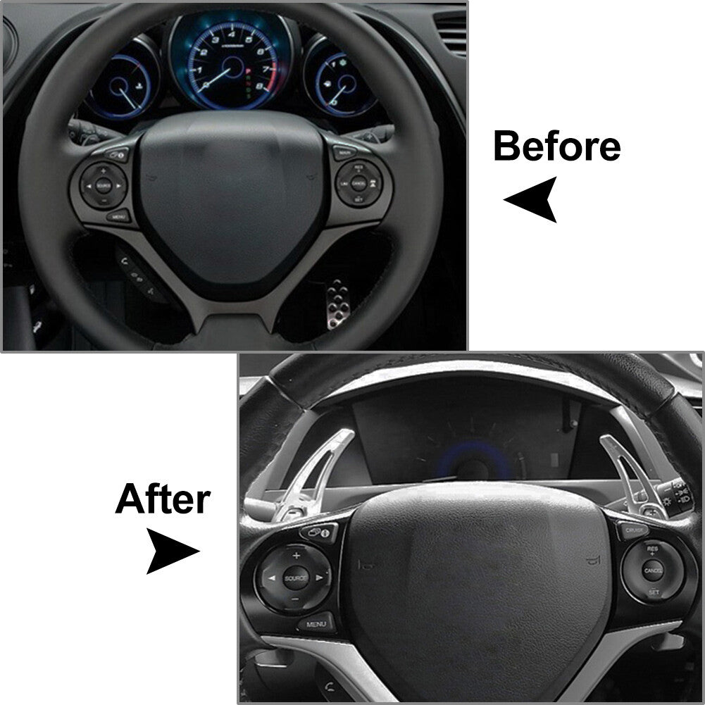 Steering Wheel Shift Paddle Shifter Extension Black Fit for Honda for Civic 9th 2012-15