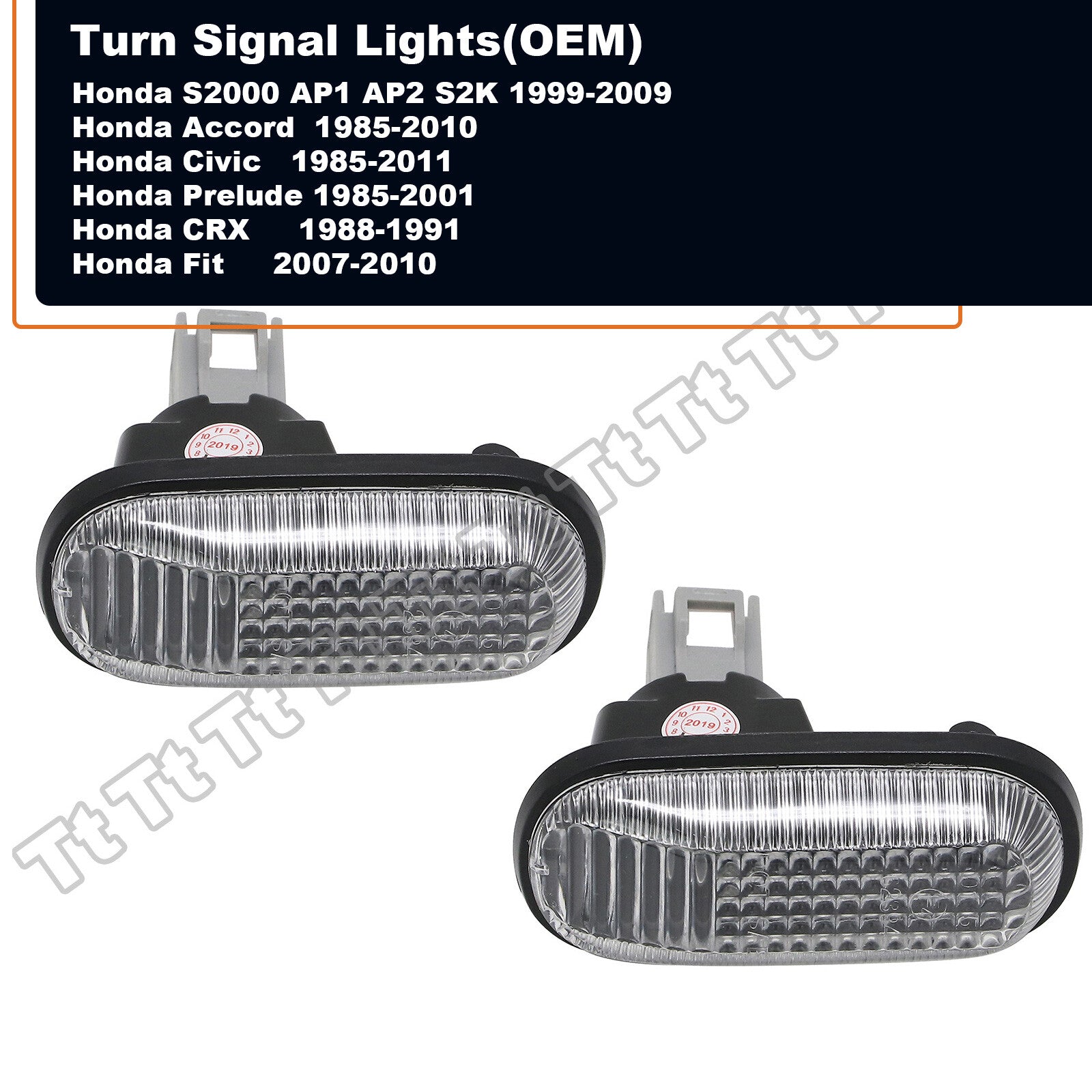 2-Piece Side Marker Light Clear Lens for Honda S2000 Accord for Civic Prelude CRX