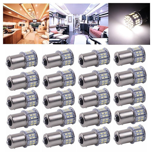 20PCS White 50SMD 1156 BA15S LED Tail Turn Signal Light Bulb Indicator Lamp