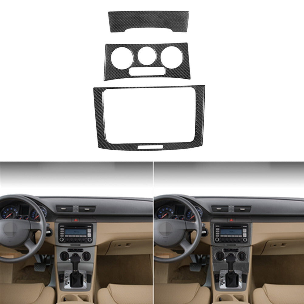 Carbon Fiber Center Console Control Cover Trim for Volkswagen for Passat 2006-2011