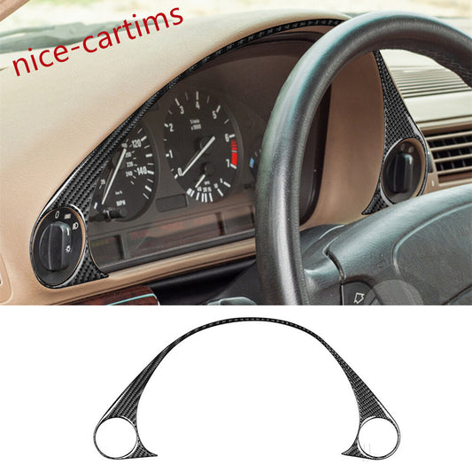 Carbon Fiber Dashboard Speedometer Panel Trim Fit for BMW 7 Series E38 1994-2001