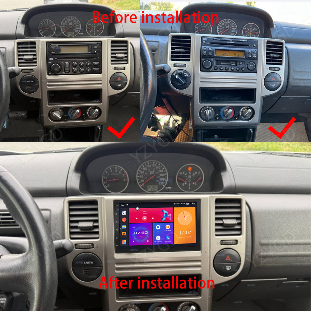 for Nissan for X-trail 2002-2011 Stereo 7inch Apple CarPlay Car Radio GPS Screen SWC