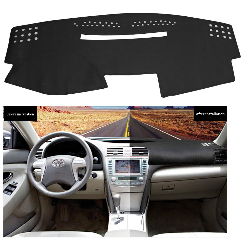 Fit For 2007-2011 for Toyota for Camry Black Non-Slip Leather Dashboard Cover Dashmat